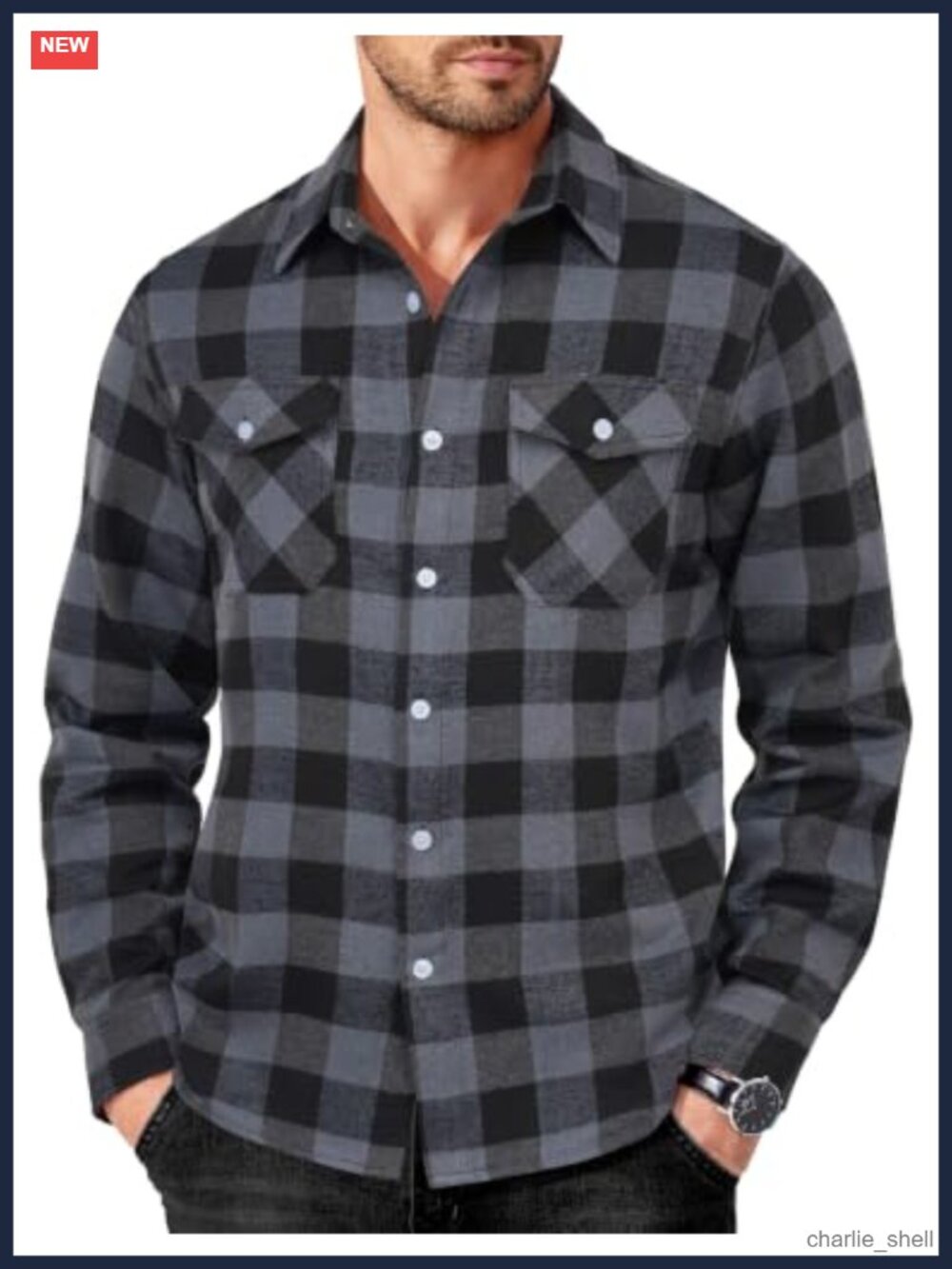 Mens Flannel Shirt Long Sleeve Plaid Button Down Cotton Shirt Casual Cowboy